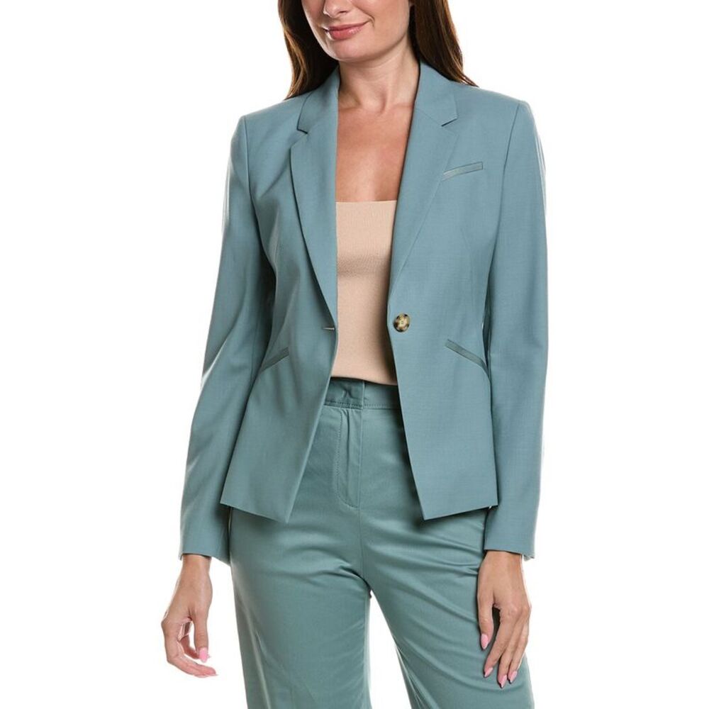 Hugo Boss Womens Boss  Jia Wool Blazer, Blue